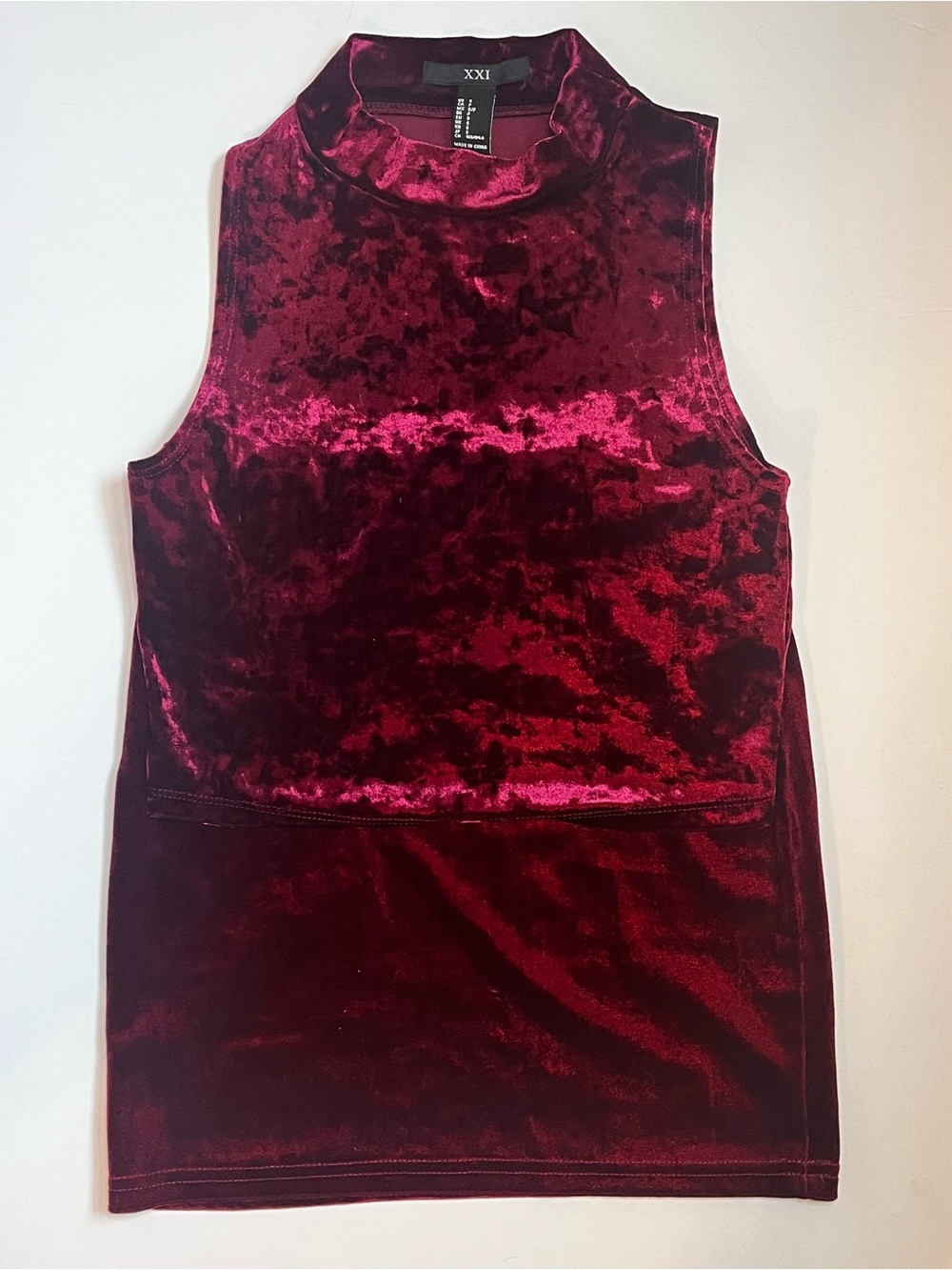Forever 21 Red velvet crop top and mini skirt set size S